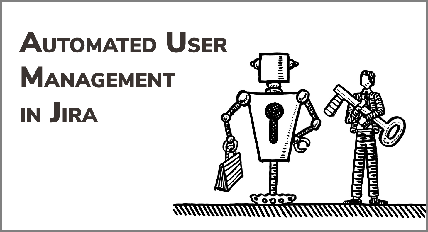 Freehand drawing of robot with keyhole in torso standing next to manager embracing a huge key. Technology metaphor for human computer interaction, HCI, security, secure access, control, interface.