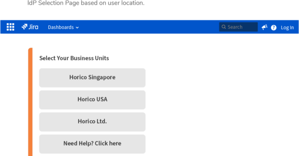 Example of an IdP Selection Page by Region