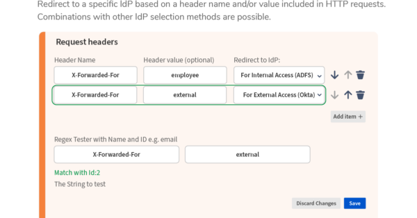 Example of an IdP Selection Page by Region