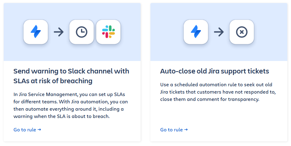 Jira Service Desk automation templates