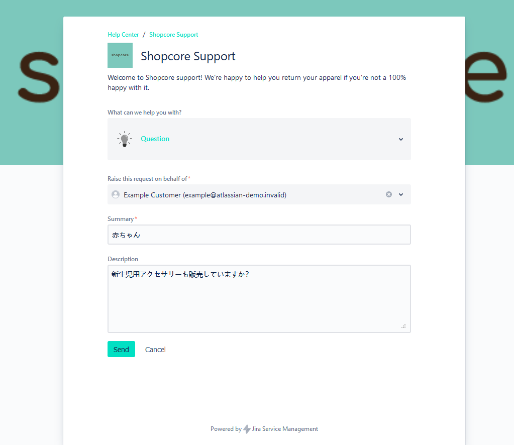 customer portal for ecommerce japanese ticket