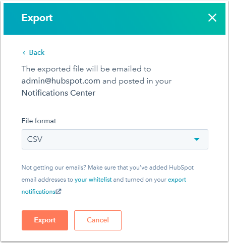 CSV export from HubSpot CRM