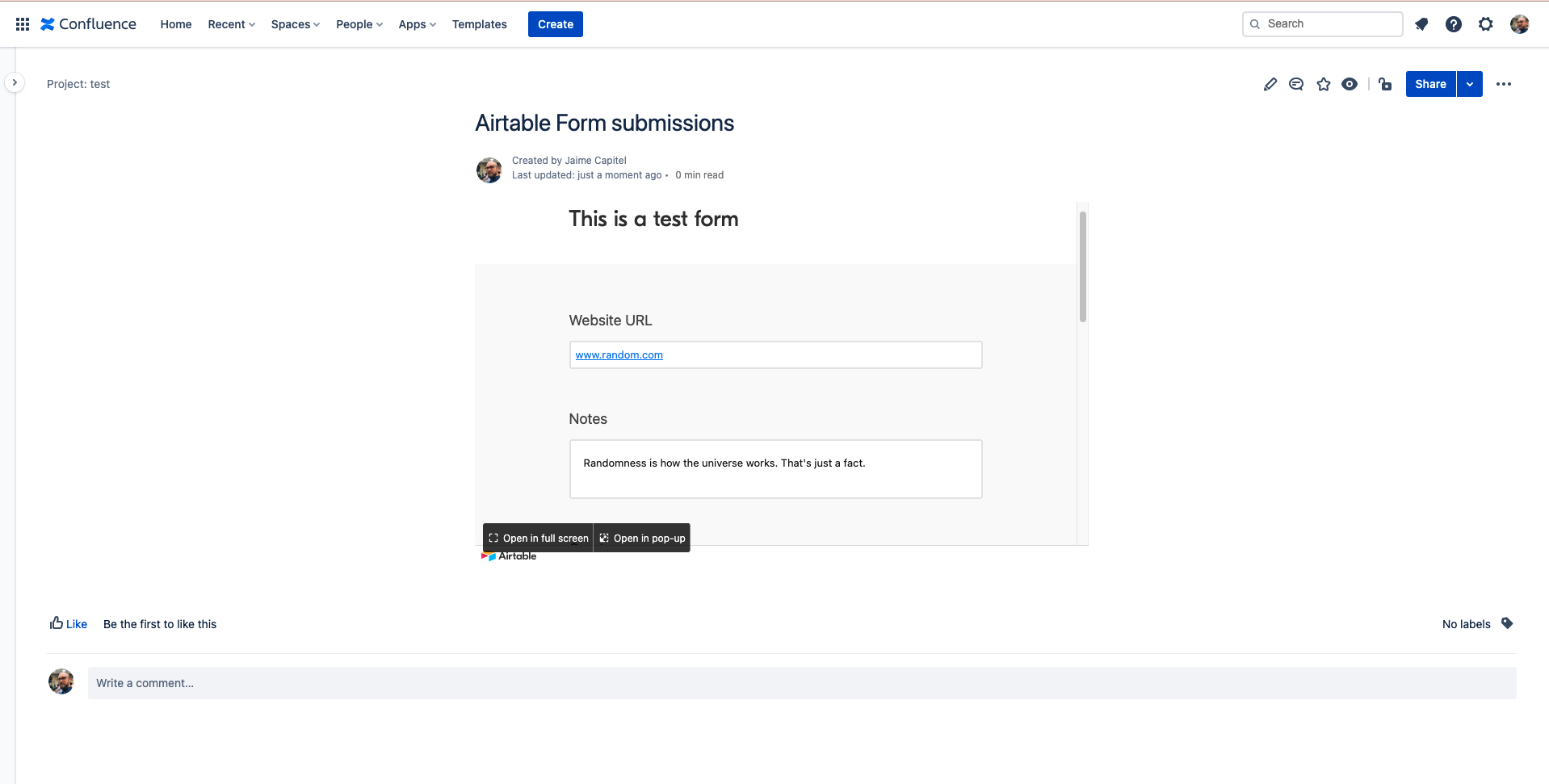 Embed Airtable forms