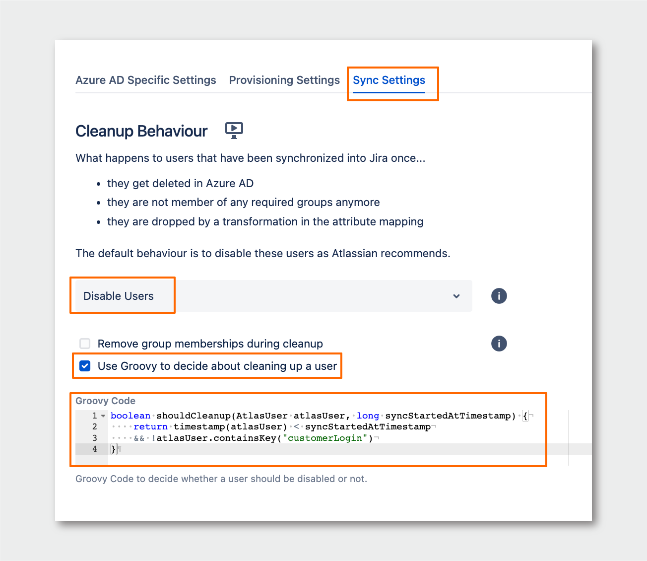 Determining how disable users with groovy code