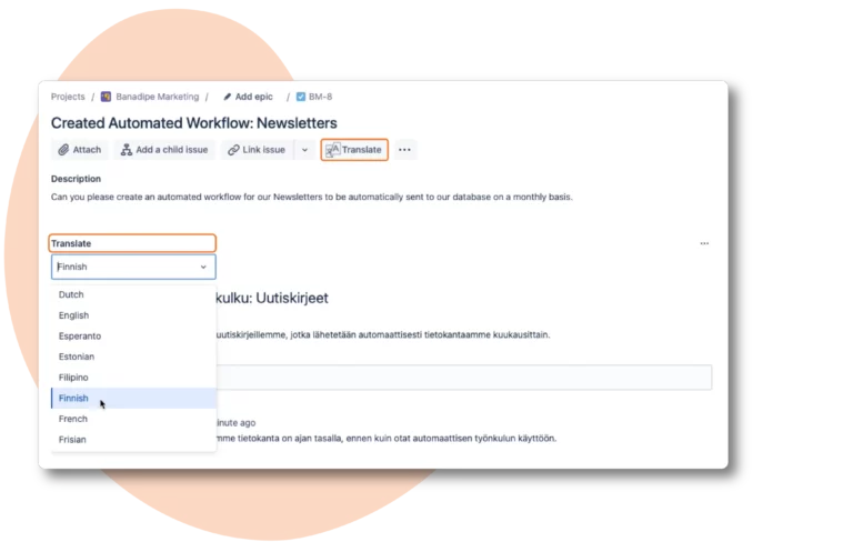 Issue Translation Jira Feature decor image