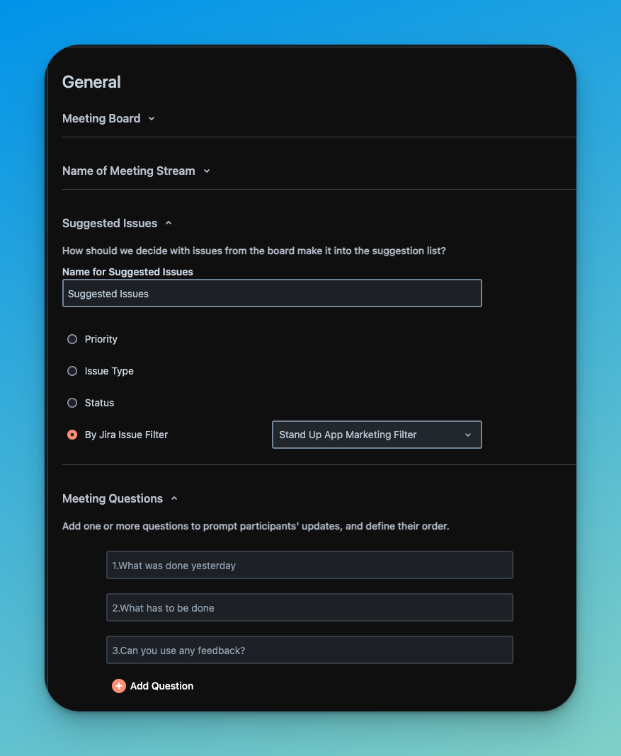 Settings NASA