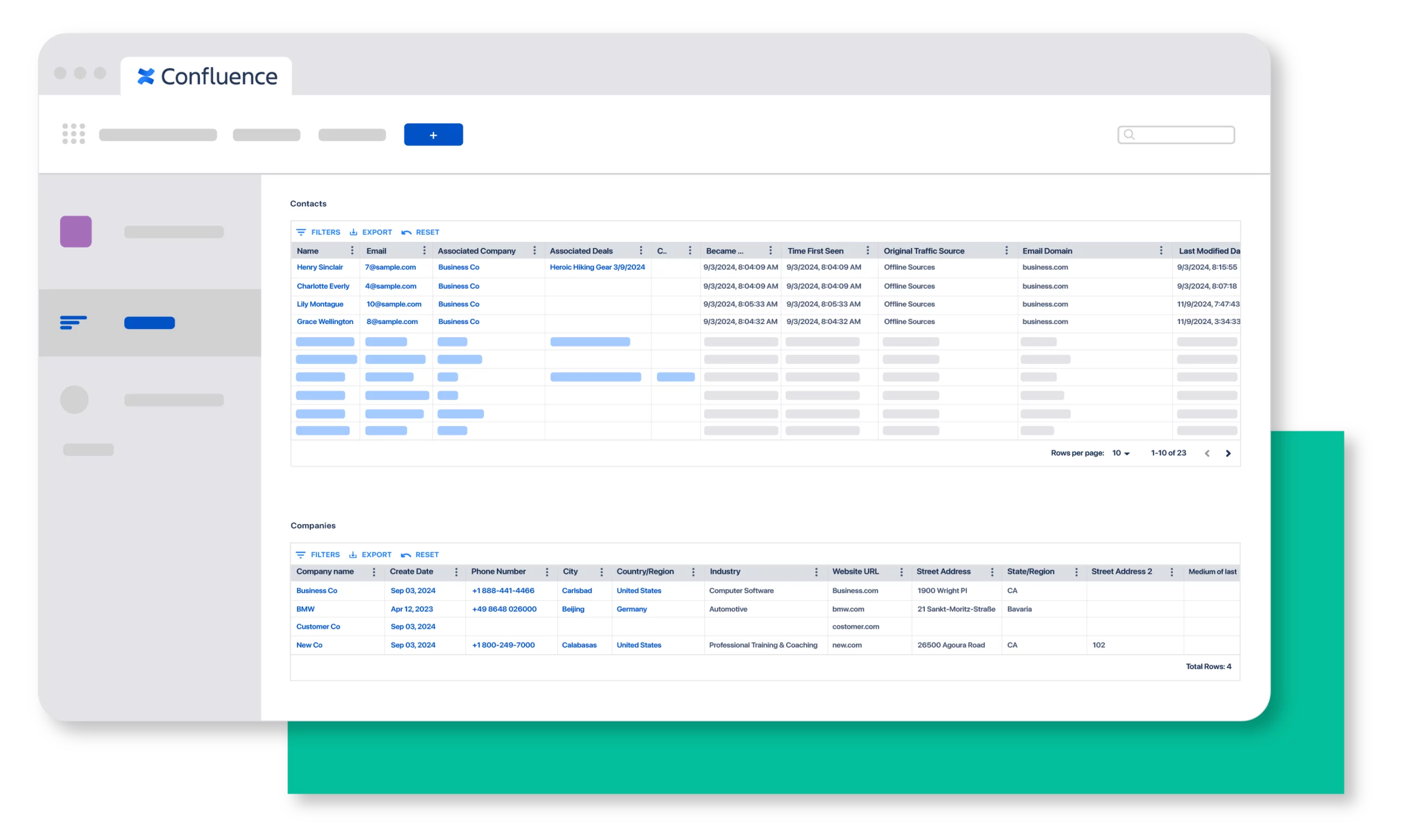 Seamlessly embed HubSpot into Confluence Cloud to ensure a single source of customer data across all systems