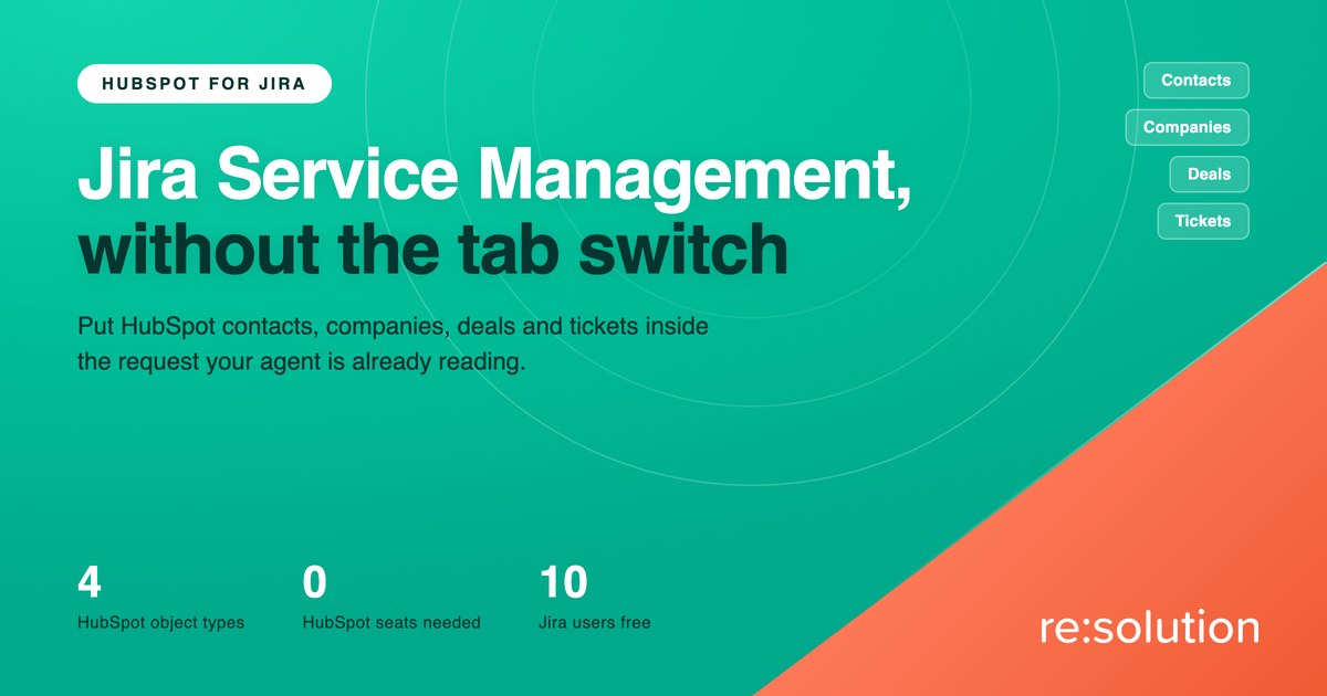 Jira Service Management and HubSpot CRM integration by resolution