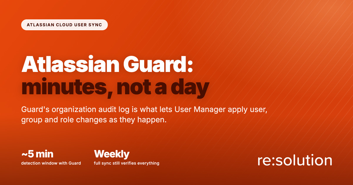 Atlassian Guard unlocks continuous user sync, detecting changes every 5 minutes