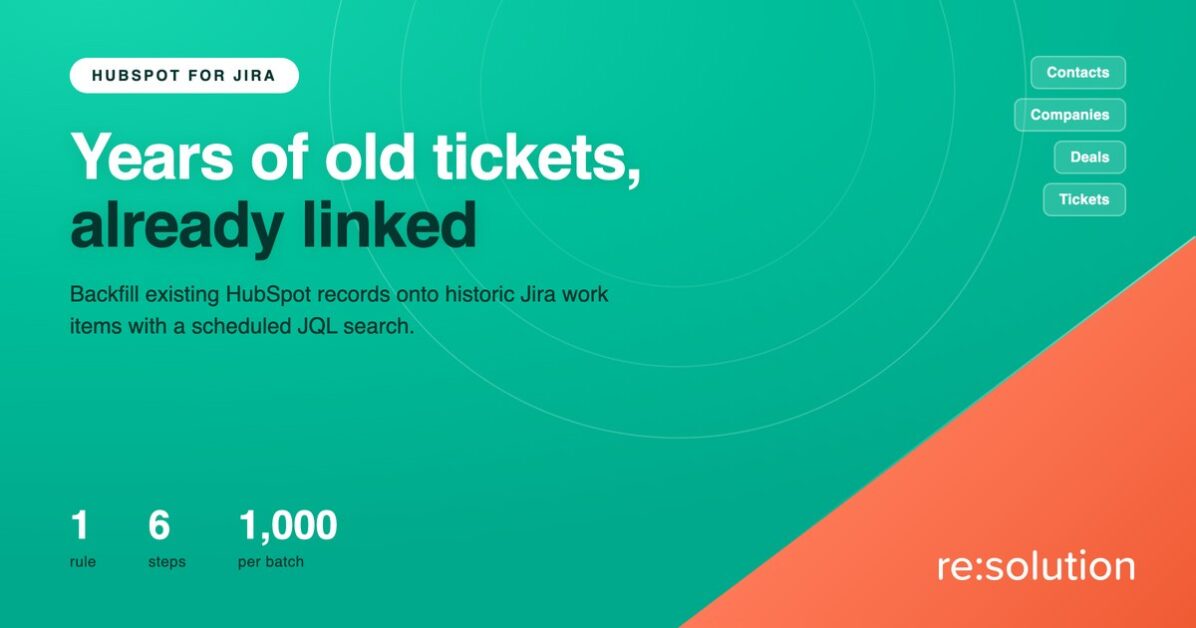 Backfilling existing HubSpot records onto historic Jira work items